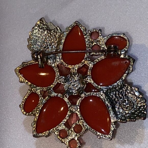 Vintage Laila Rowe Pink Lucite And Plastic Faceted Stones Flower Pin Brooch HTF - Picture 8 of 11